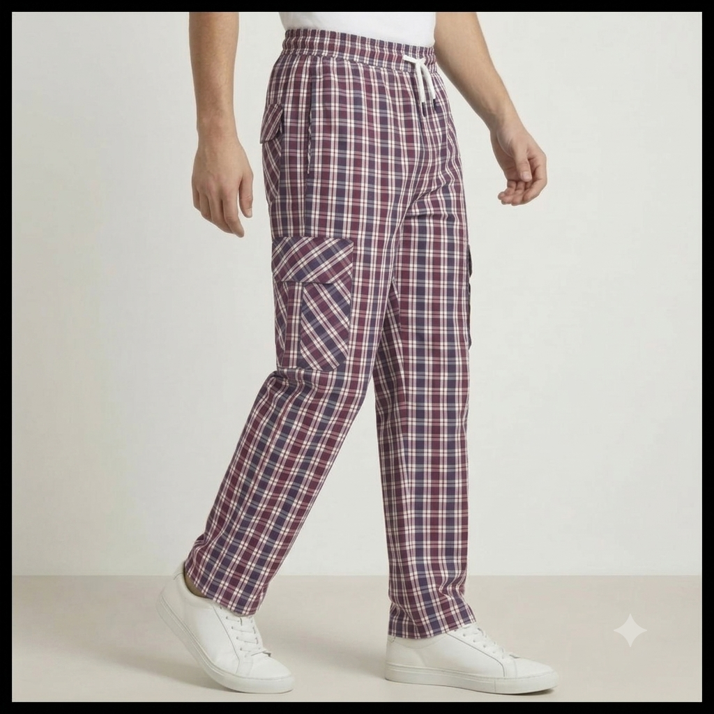 Pack of 2 Men's Premium Check Cargo Trousers Pakistan — 10% OFF | WAS ₨4,500 NOW ₨4,100 | Mix & Match Colors | COD Available