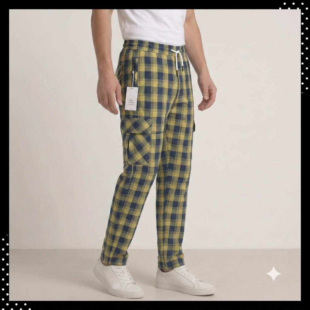 Pack of 2 Men's Premium Check Cargo Trousers Pakistan — 10% OFF | WAS ₨4,500 NOW ₨4,100 | Mix & Match Colors | COD Available