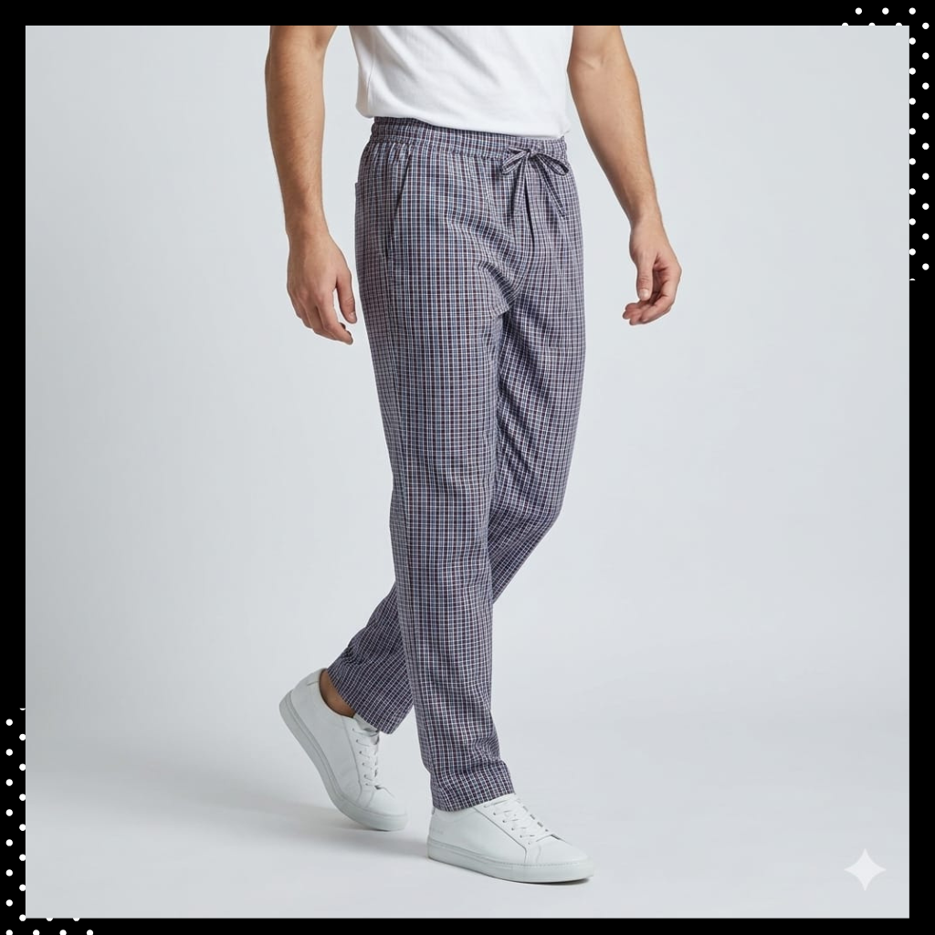 Men’s Maroon Check Trousers