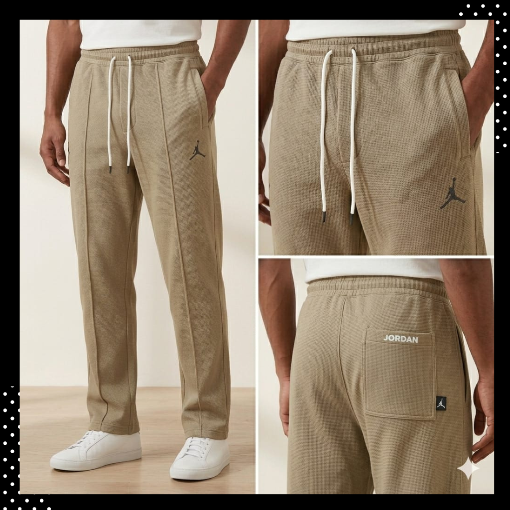 Men’s Waffle Texture Trousers – Slim Fit Stretch Casual Pants for Everyday Wear