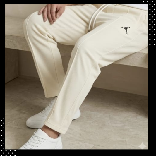 Men’s Waffle Texture Trousers – Slim Fit Stretch Casual Pants for Everyday Wear