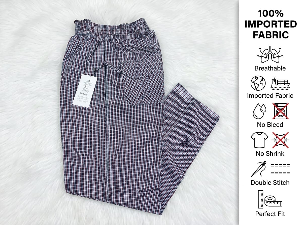 Men’s Maroon Check Trousers