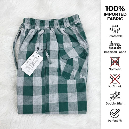 Men’s Green Check Cotton Trousers