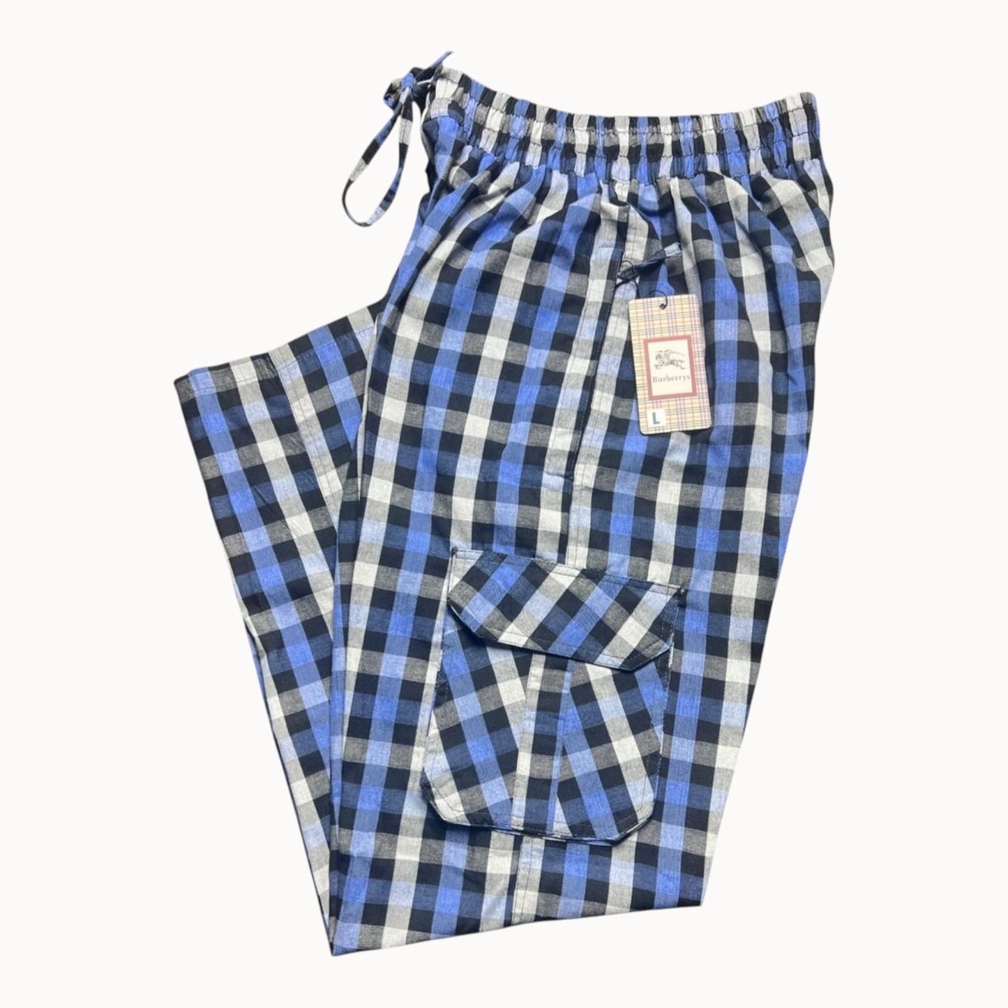 Men’ blue,white Cargo Trousers – Multi Pocket Streetwear Pants 2026