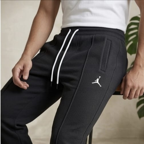 Men’s Waffle Texture Trousers – Slim Fit Stretch Casual Pants for Everyday Wear