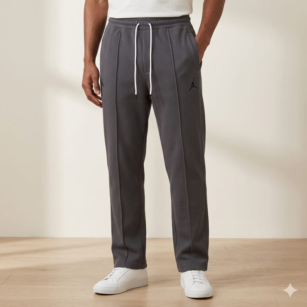 Men’s Waffle Texture Trousers – Slim Fit Stretch Casual Pants for Everyday Wear