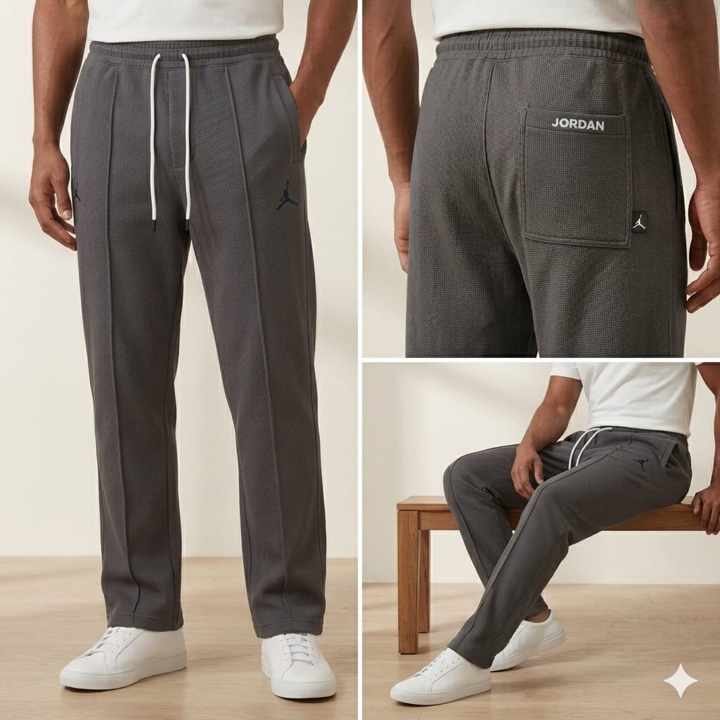 Men’s Waffle Texture Trousers – Slim Fit Stretch Casual Pants for Everyday Wear