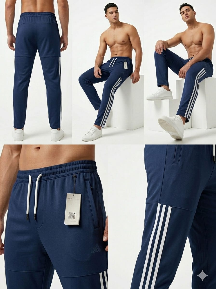 Men’s 4-Way  Navy Stretch Trousers – Imported Premium Fabric