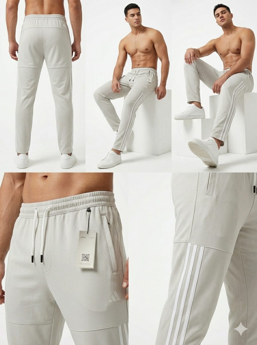 Men’s 4-Way off white Stretch Trousers – Imported Premium Fabric