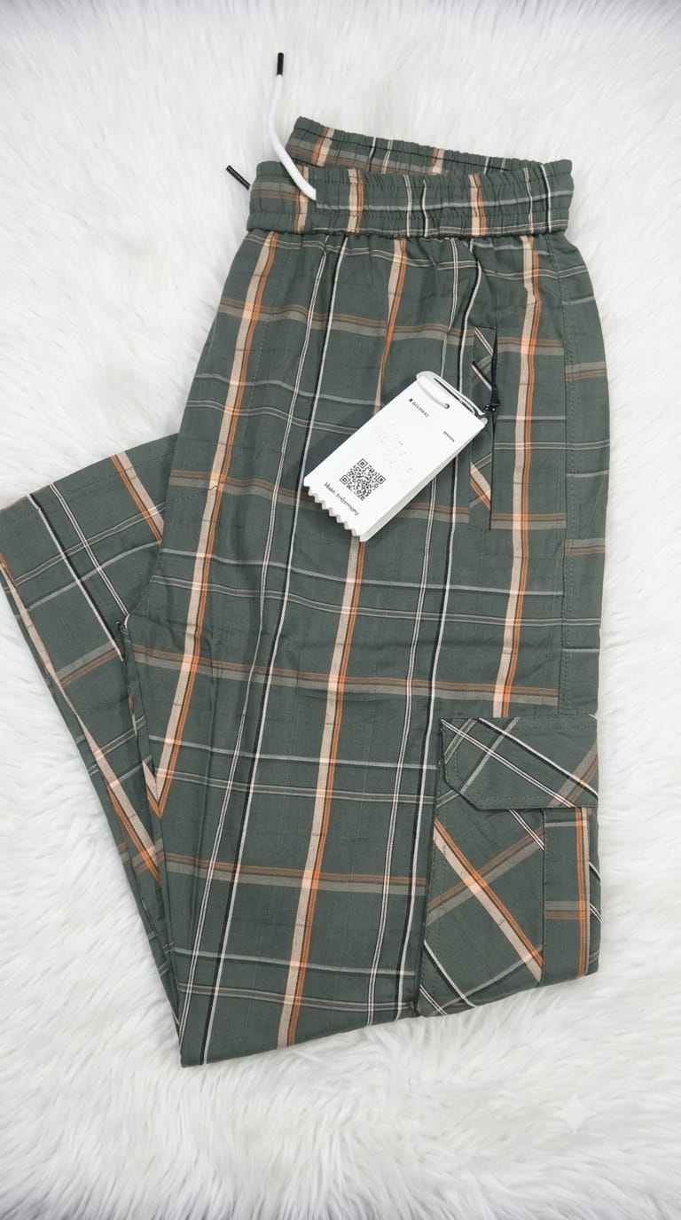 Pack of 3 Men's Premium Check Cargo Trousers Pakistan — Best Value | Mix &amp; Match Colors | COD Available