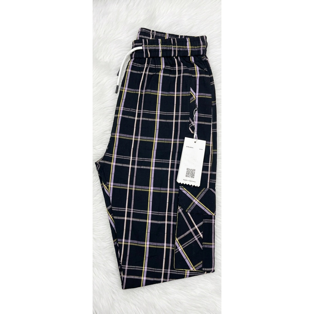 Emmoro Men's Premium Check Trousers – Pack of 2 | Black & Green Check