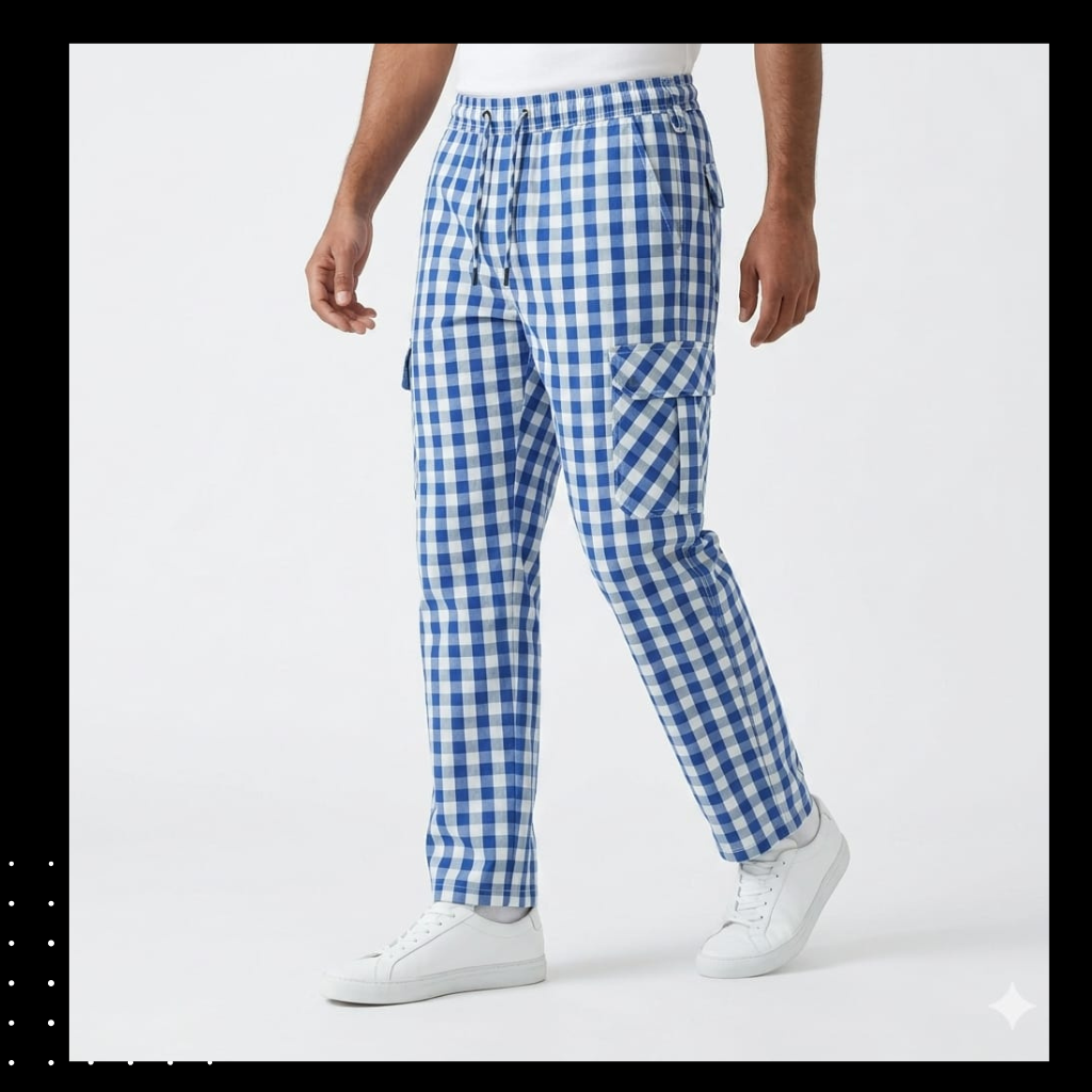 Men’s blue Cargo Trousers – Multi Pocket Streetwear Pants 2026